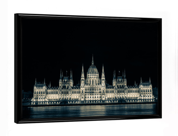 Poster mit schwarzem Rahmen "Das Parlament" artboxONE - Reise,Architektur,Städte / Budapest - Budapest,Ungarn,Parlament,Donau,Buda,Pest