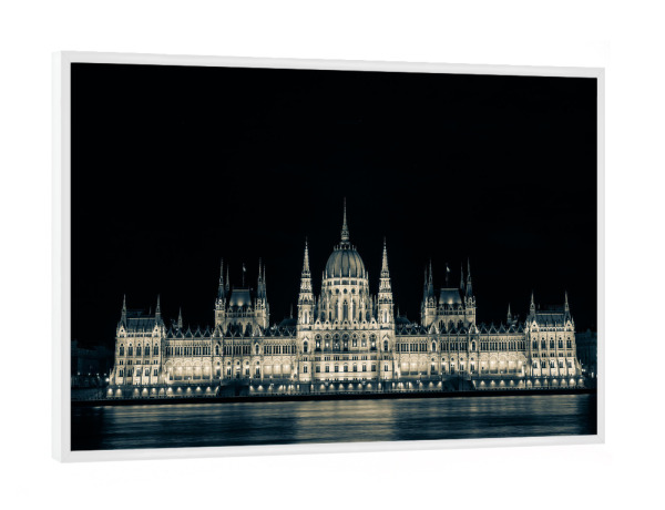Poster mit weißem Rahmen "Das Parlament" artboxONE - Reise,Architektur,Städte / Budapest - Budapest,Ungarn,Parlament,Donau,Buda,Pest