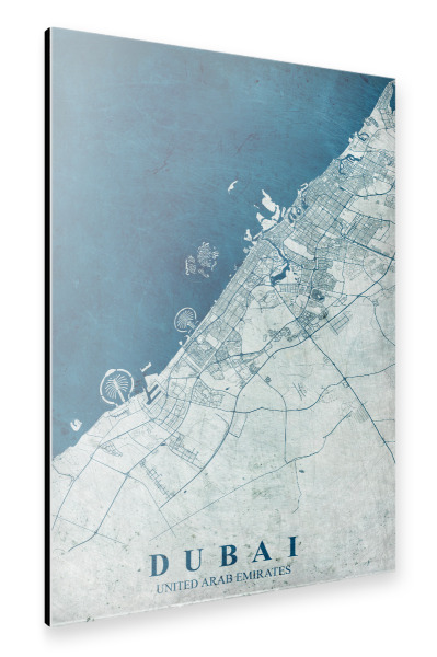 Alu-Dibond "Vintage City Map von Dubai" 30x20 cm artboxONE