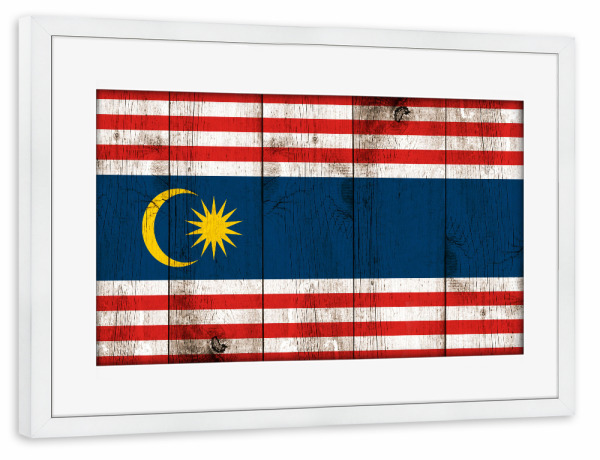 Poster mit Rahmen weiß "Kula Lumpur Flag" artboxONE - Städte,Reise,Reise / Asien,Reise / Länder,Städte / Weitere