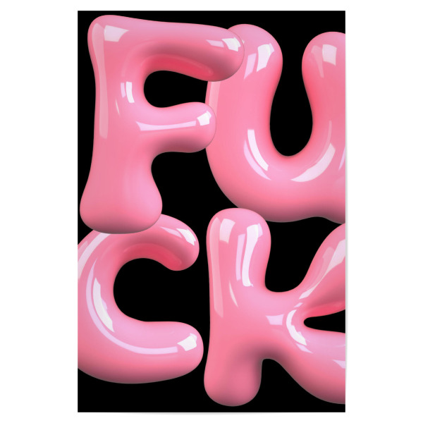 Poster "Pink Fuck letters 3d" artboxONE - Typografie,Lustig - Letters,3d,Humor,Girls,Pink,Fuck,Modern,Indie,Modern art,Contemporary,Pop art