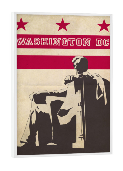 Poster mit weißem Rahmen "DC retro" artboxONE - Städte,Reise,Architektur,Reise / Länder,Städte / Washington