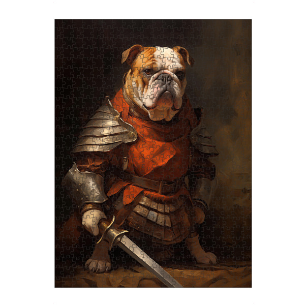 Puzzle Ravensburger "Bulldoggenritter" artboxONE - Tiere,Lustig
