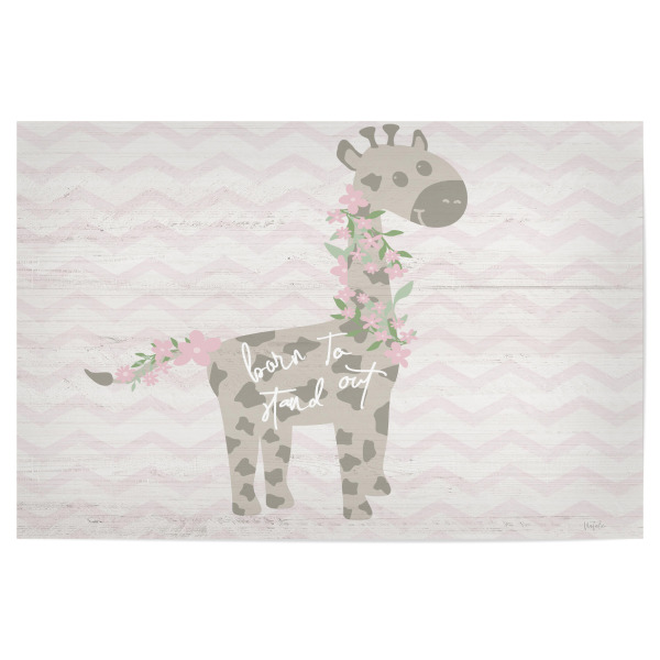 Poster 30x20 cm "Eine Blumengiraffe" artboxONE - Typografie,Für Kinder,Tiere - Giraffe,Blumen,Kinder,Kind,Kinder