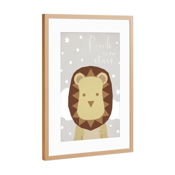 Poster mit Rahmen Kupfer "Sterne Löwe" artboxONE - Typografie,Für Kinder,Tiere - Löwe,Sterne,Kinder,Kinder