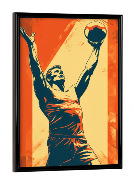 Poster mit schwarzem Rahmen "Volleyball Vintage Retro (matart)" artboxONE - Sport