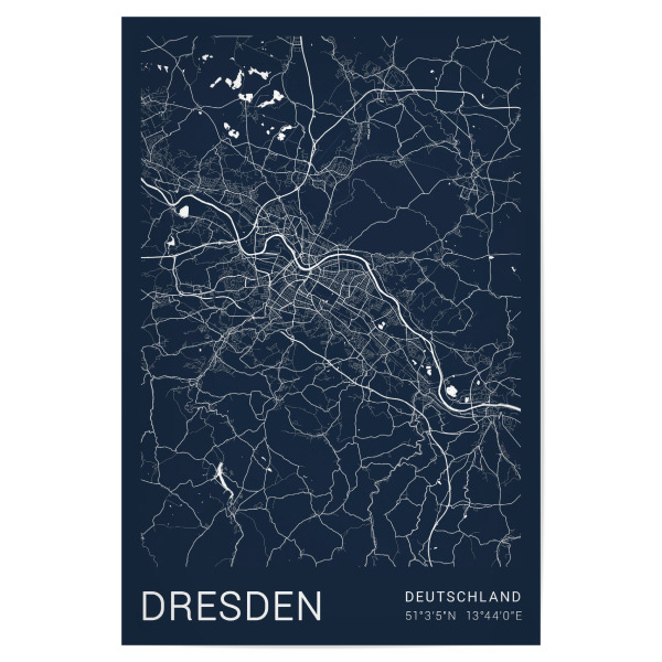 Poster 30x20 cm "Dresdner City Map" artboxONE - Städte / Dresden,Kartografie