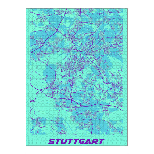 Puzzle Ravensburger "Stuttgart als Stadtplan" artboxONE - Städte / Stuttgart,Kartografie