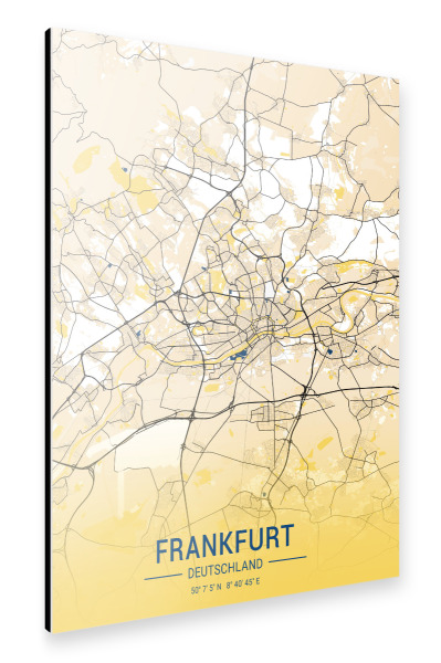 Alu-Dibond "Citymap Frankfurt am Main" 30x20 cm artboxONE