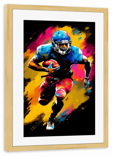 Poster mit Rahmen kiefer "AF (NFL) Colorful (matart)" artboxONE - Sport