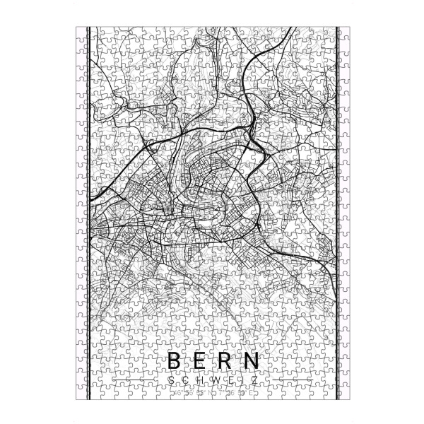 artboxONE Puzzle "Berner City Map" artboxONE - Städte,Schwarzweiß,Kartografie