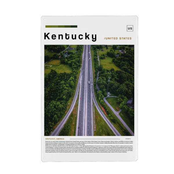 Metall Poster "Titelseite - Zeitung aus Kentucky" artboxONE - Städte,Architektur