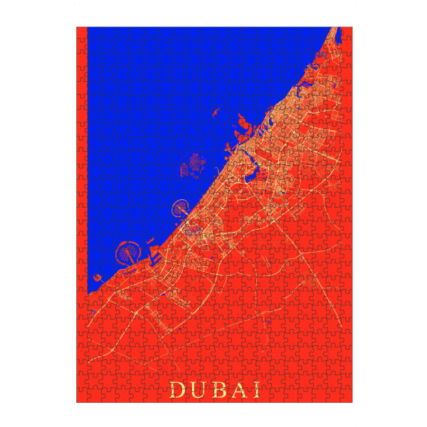 artboxONE Puzzle "Stadt Dubai Karte" artboxONE - Städte / Dubai,Kartografie