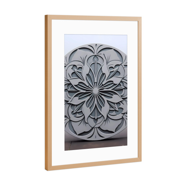 Poster mit Rahmen Kupfer "Mandala - Beton - Dekorativ" artboxONE - Floral,Abstrakt,Architektur