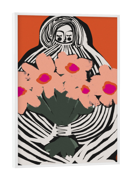 Poster mit weißem Rahmen "My Lovely Flowers" artboxONE - Abstrakt,Menschen,Für Mama