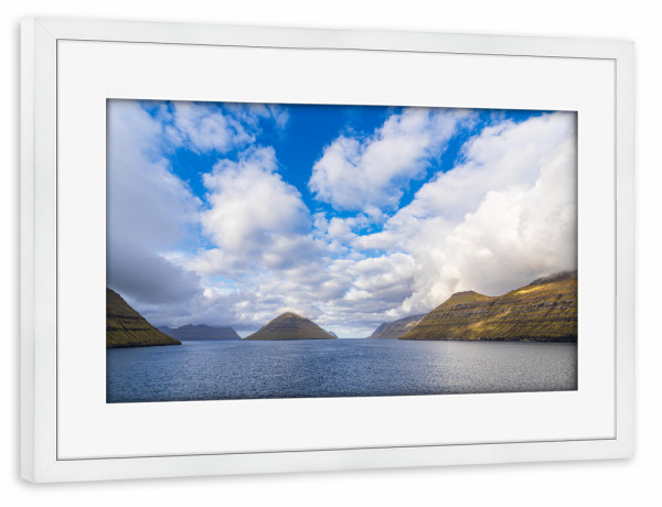 Poster mit Rahmen weiß "Wolken, Klippen, Atlantik" artboxONE - Natur,Reise,Reise / Strand und Meer,Reise / Länder
