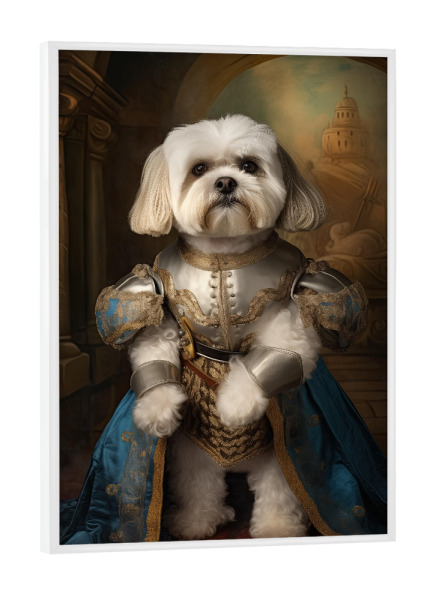 Poster mit weißem Rahmen "Shih Tzu-Ritter" artboxONE - Tiere,Lustig