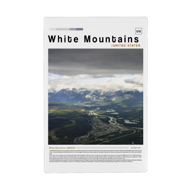 Metall Poster "Titelseite „White Mountains“" artboxONE - Städte,Natur,Reise