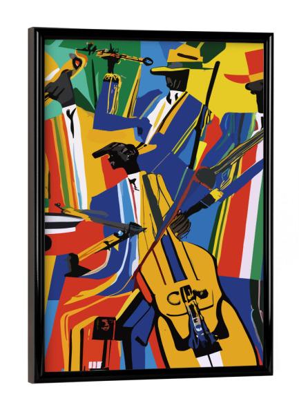 Poster mit schwarzem Rahmen "Jazz band" artboxONE - Abstrakt,Musik