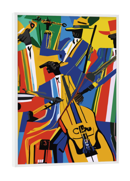 Poster mit weißem Rahmen "Jazz band" artboxONE - Abstrakt,Musik