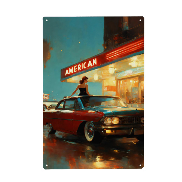 Holzbild "American Diner" artboxONE - Menschen,Automobile