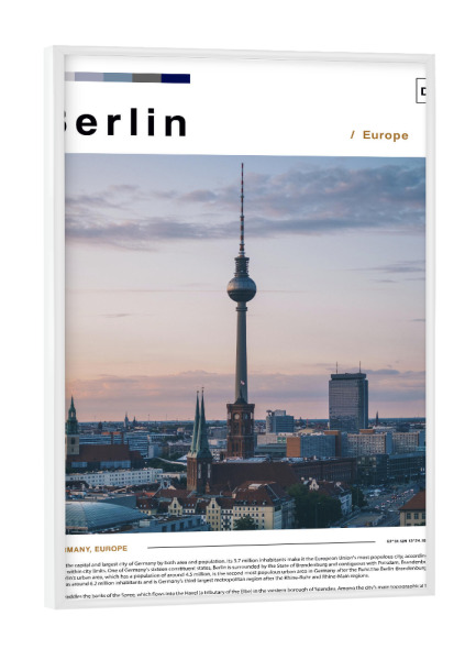 Poster mit weißem Rahmen "Berliner Zeitungsseite" artboxONE - Städte,Architektur