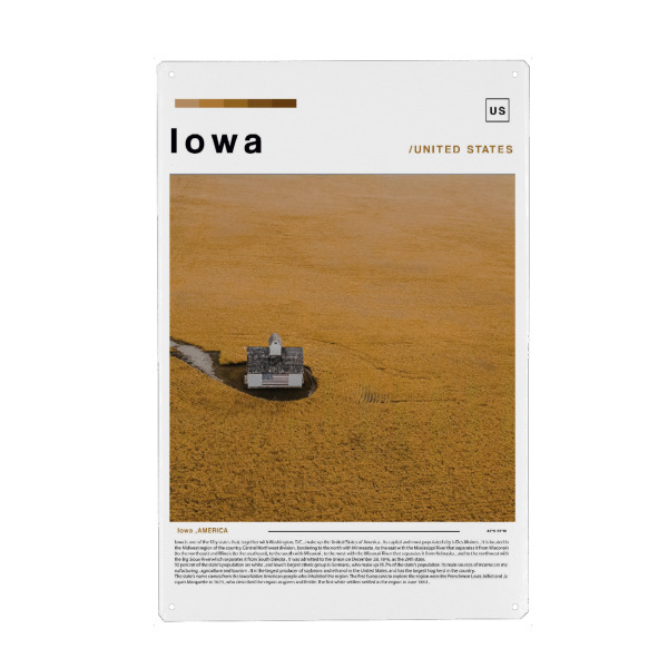Holzbild "Titelseite einer Zeitung aus Iowa" artboxONE - Städte,Architektur