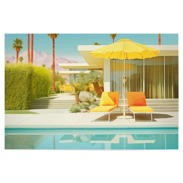 Poster "Gelber Sommer Palm Springs" artboxONE - Architektur,Geometrie,Reise / Länder