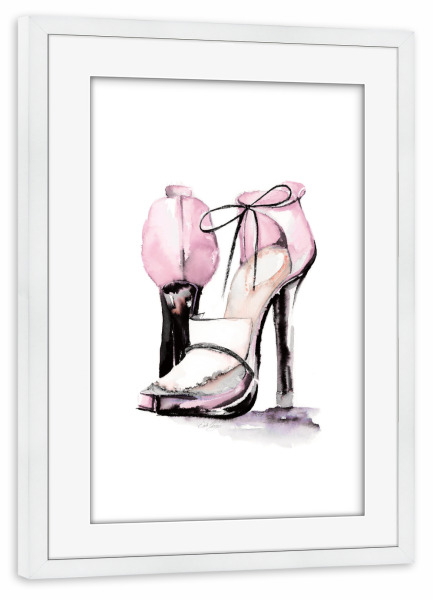 Poster mit Rahmen weiß "Loafer-Absatz" artboxONE - Menschen,Fashion - Absätze,Loafer,High heels