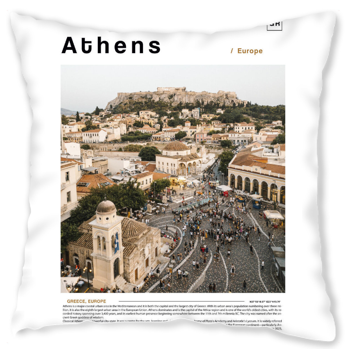 Design-Kissen "Cover der Athener Zeitung" artboxONE - Stߤdte,Architektur
