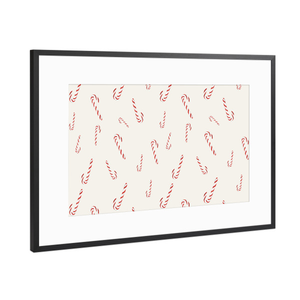 Poster mit Rahmen Schwarz (Metallic) "Zuckerstange white" artboxONE - Weihnachten - Weihnachten,Christmas,Zuckerstange,Candy,Kinderzimmer,Kids