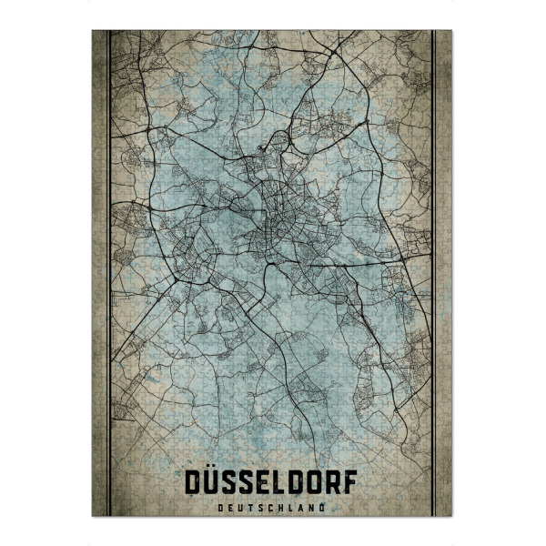 Puzzle Ravensburger "Düsseldorf Vintage Map" artboxONE - Städte / Düsseldorf,Kartografie