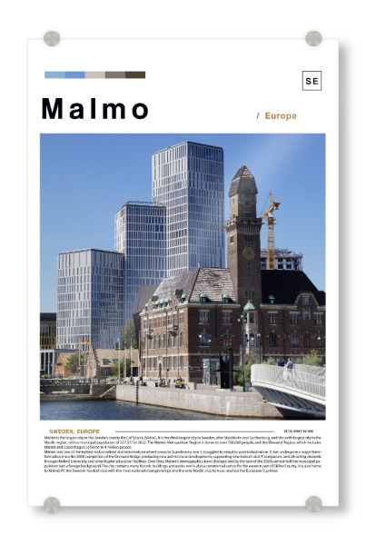 Acrylglasbild "Malmö-Zeitungscover" artboxONE - Städte,Architektur