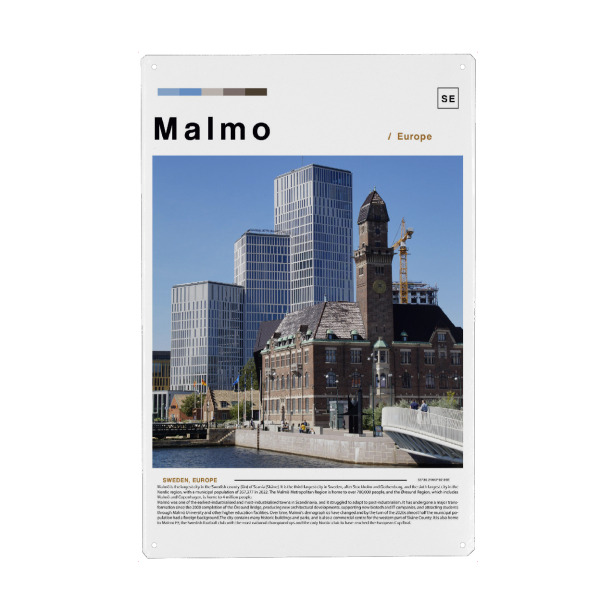 Holzbild "Malmö-Zeitungscover" artboxONE - Städte,Architektur