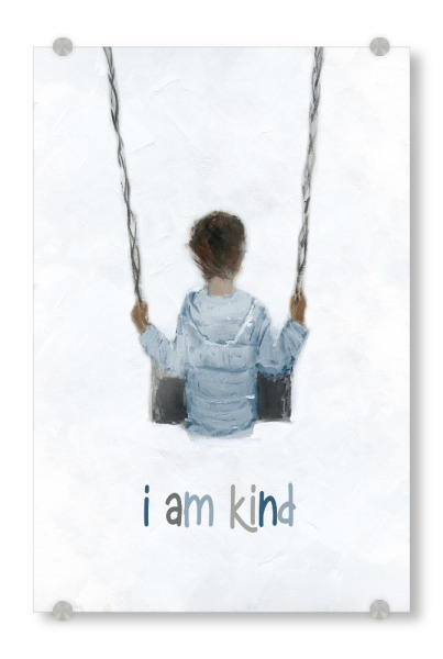 Acrylglasbild "Junge auf einer Schaukel" artboxONE - Typografie,Für Kinder - Schaukel,Junge,Kinder,Kind,Kinder