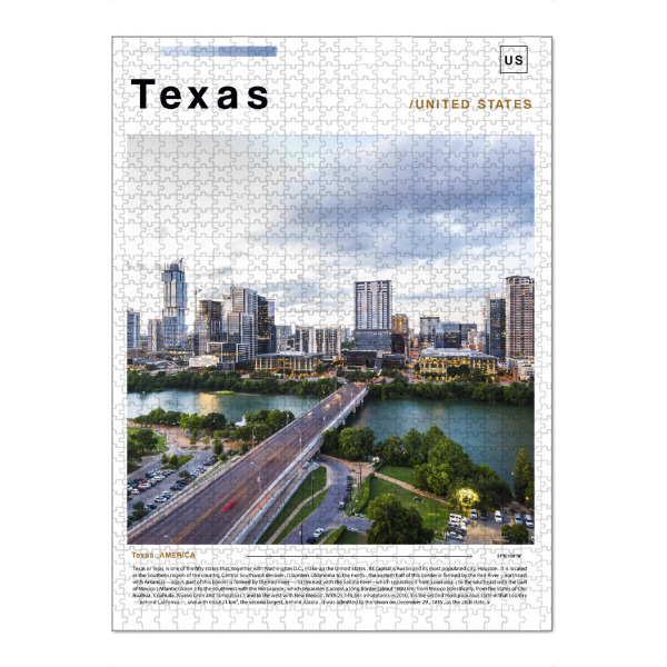 Puzzle Ravensburger "Cover einer texanischen Zeitung" artboxONE - Städte,Architektur