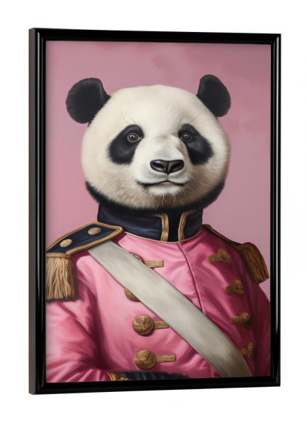 Poster mit schwarzem Rahmen "Gemälde pink Panda Bär" artboxONE - Tiere,Abstrakt,Lustig