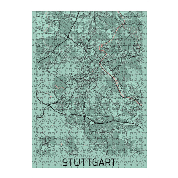 artboxONE Puzzle "Stuttgart Stadt Plan" artboxONE - Städte / Stuttgart,Kartografie