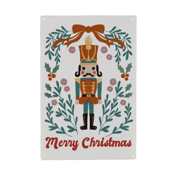 Metall Poster "Weihnachtsnussknacker" artboxONE - Abstrakt - Nussknacker,Lustig,Niedlich,Protagonist,Fee,Urlaub,Weihnachten - Blechschild