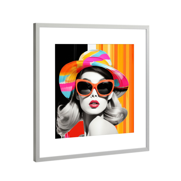 Poster mit Rahmen Silber "MODE-IKONEN-PORTRÄT" artboxONE - Abstrakt,Menschen,Fashion,Streetart,Für Mama
