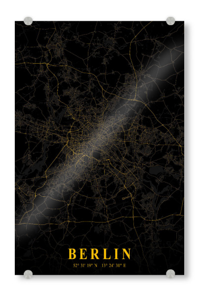 Acrylglasbild "City Map von Berlin" artboxONE - Städte / Berlin,Kartografie