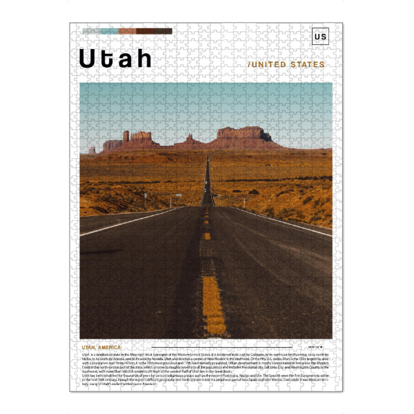 Puzzle Ravensburger "Titelseite einer Zeitung aus Utah" artboxONE - Städte,Architektur