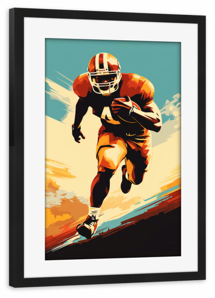 Poster mit Rahmen schwarz "AF Vintage Retro Sport (matart)" artboxONE - Sport