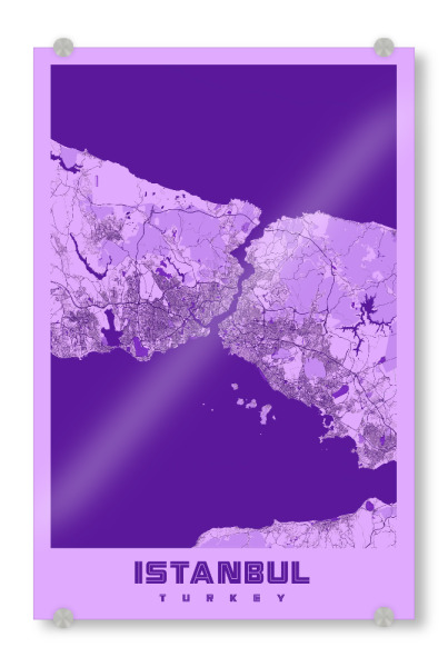 Acrylglasbild "Istanbul City Plan" artboxONE - Städte / Istanbul,Kartografie