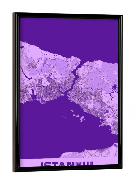 Poster mit schwarzem Rahmen "Istanbul City Plan" artboxONE - Städte / Istanbul,Kartografie