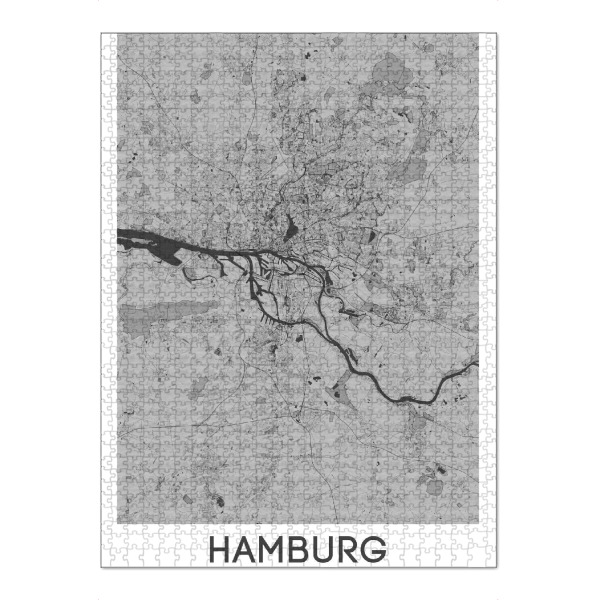 Puzzle Ravensburger "Hamburg Citymap Bleistift" artboxONE - Städte / Hamburg,Kartografie