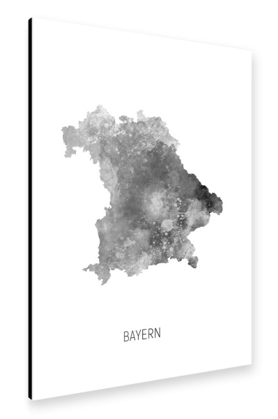 Alu-Dibond "Bayern Aquarell Landeskarte BW" 30x20 cm artboxONE