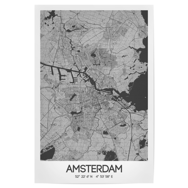 Poster "Amsterdam mit Bleistift" artboxONE - Städte / Amsterdam,Kartografie