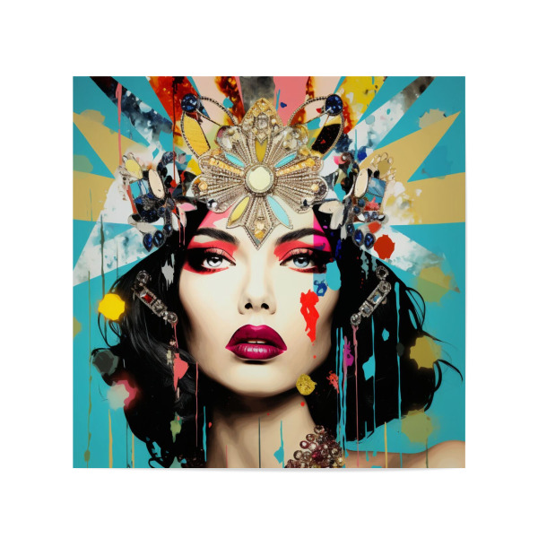 Poster 20x20 cm "MODEKÖNIGIN SCHÖNHEIT" artboxONE - Abstrakt,Fashion,Für Mama - Mode,Königin,Schönheit,Popart,Kunst