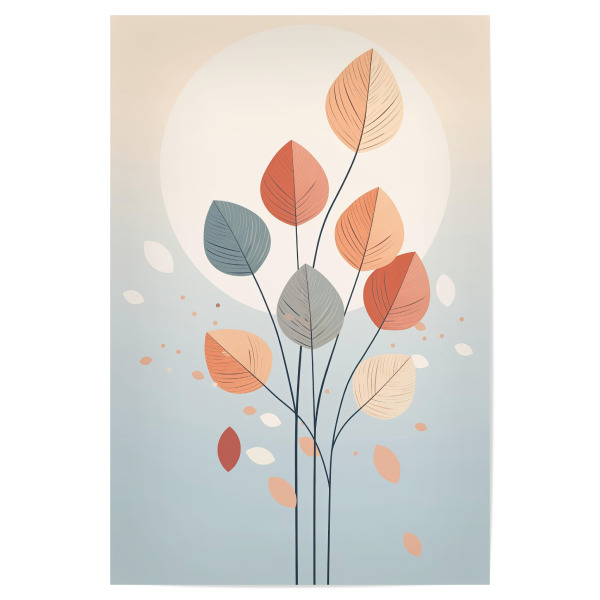 Poster "Hellblaue Herbstzweige" artboxONE - Natur,Floral,Abstrakt